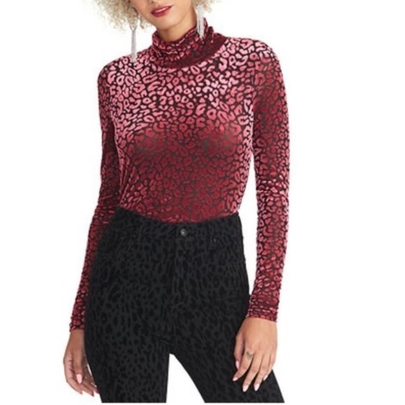 Rachel Rachel Roy Val Flocked Turtleneck Top - Picture 1 of 4